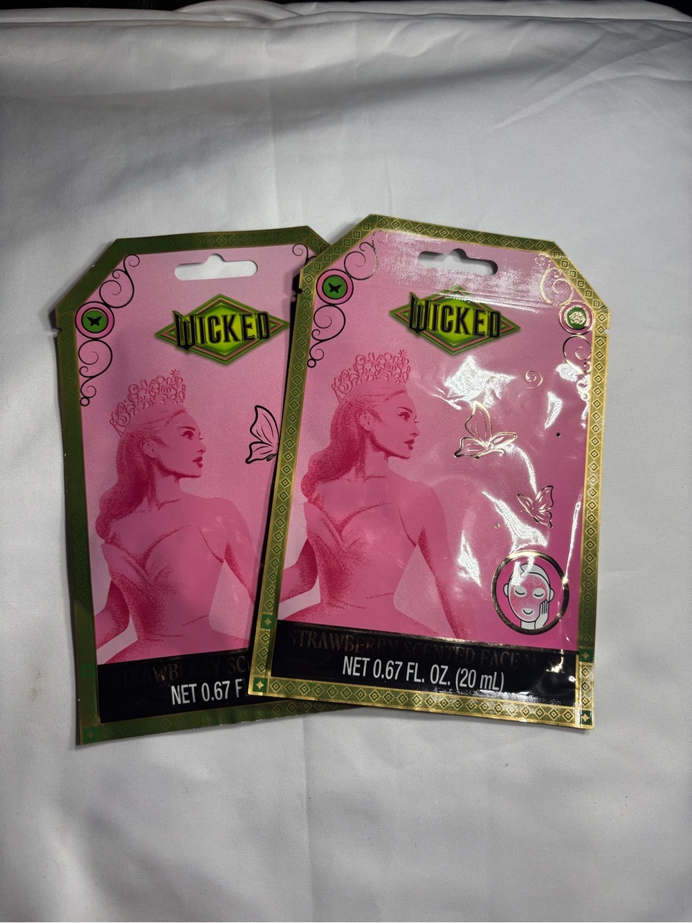 2 New Wicked Strawberry Sheet Face Mask - Pink Packaging (2 Pack)